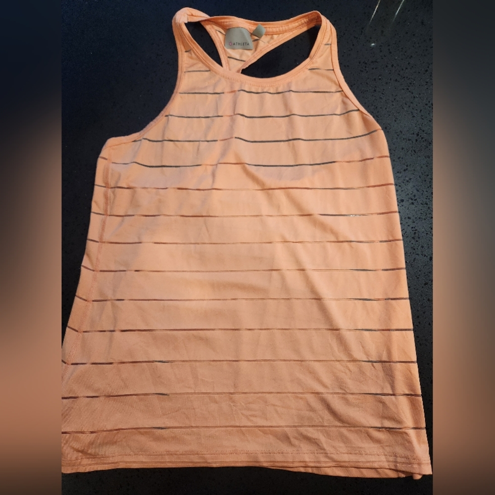 Athleta Coral Striped Tank Top Size Small